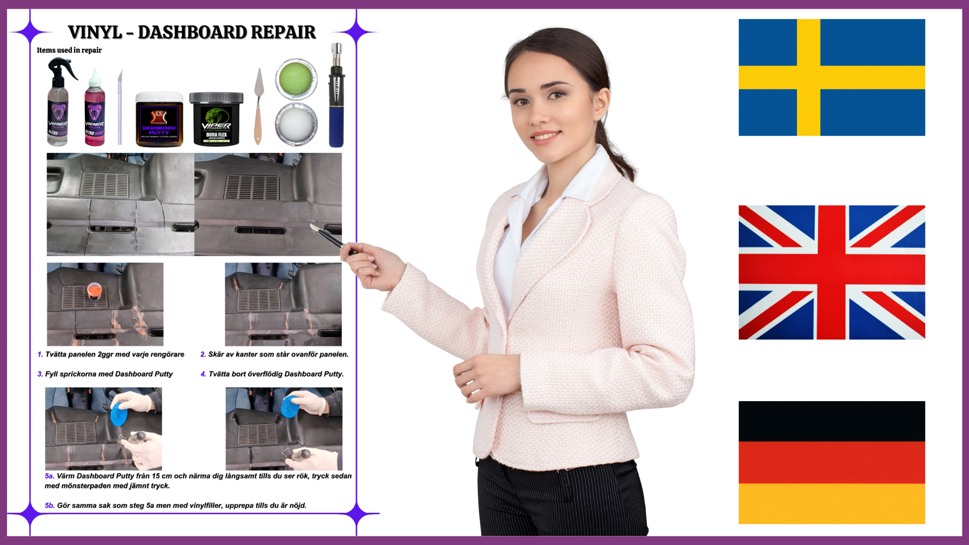 Kit för reparation av instrumentpanel