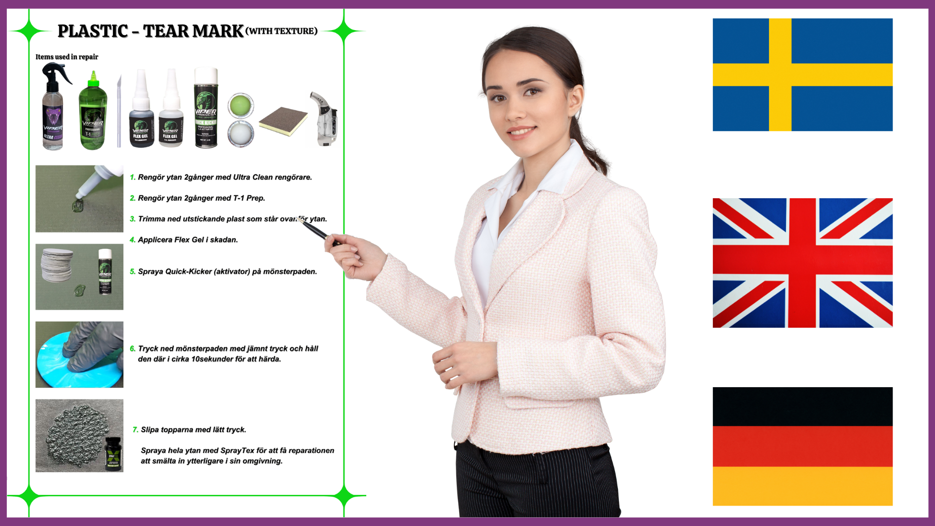 Kit för reparation av plast - Ofärgad