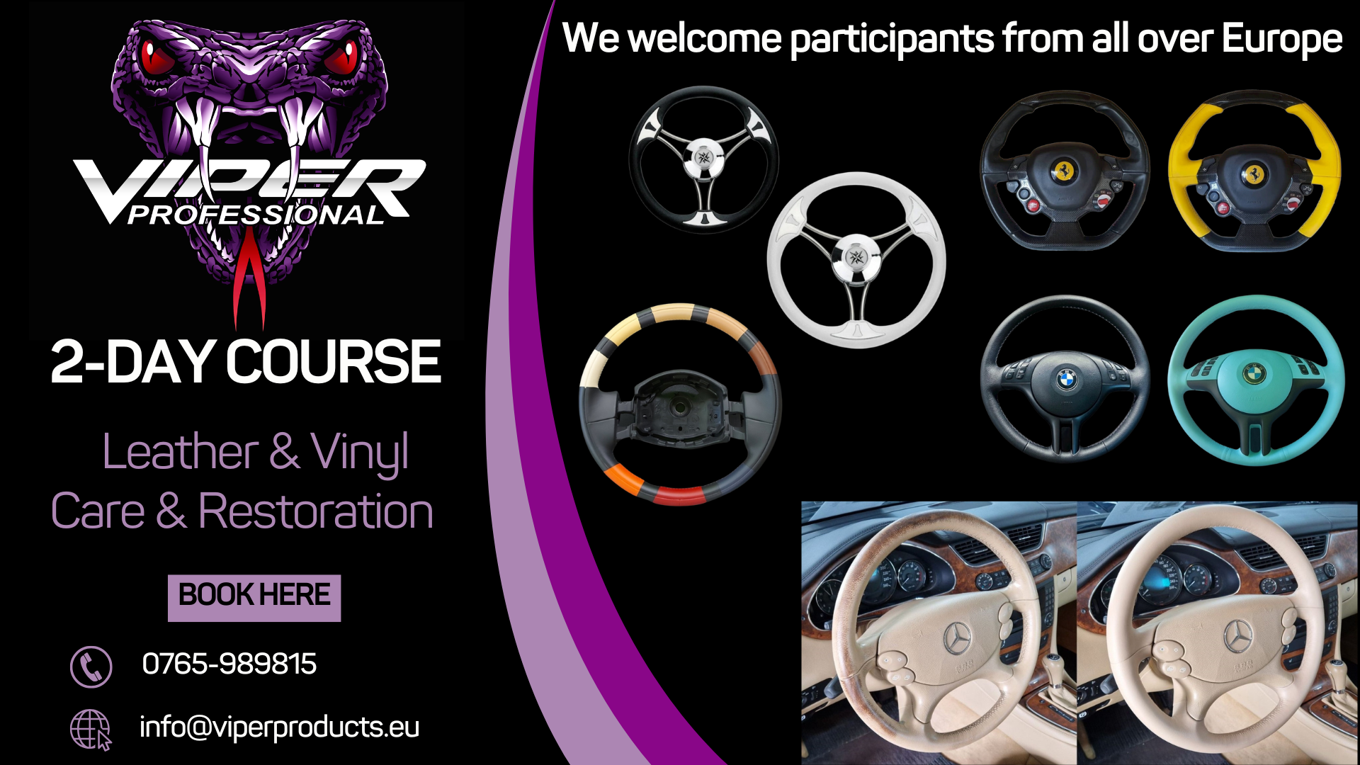 Kurs i Läder och vinylrestaurering - Bil och Båtrattar